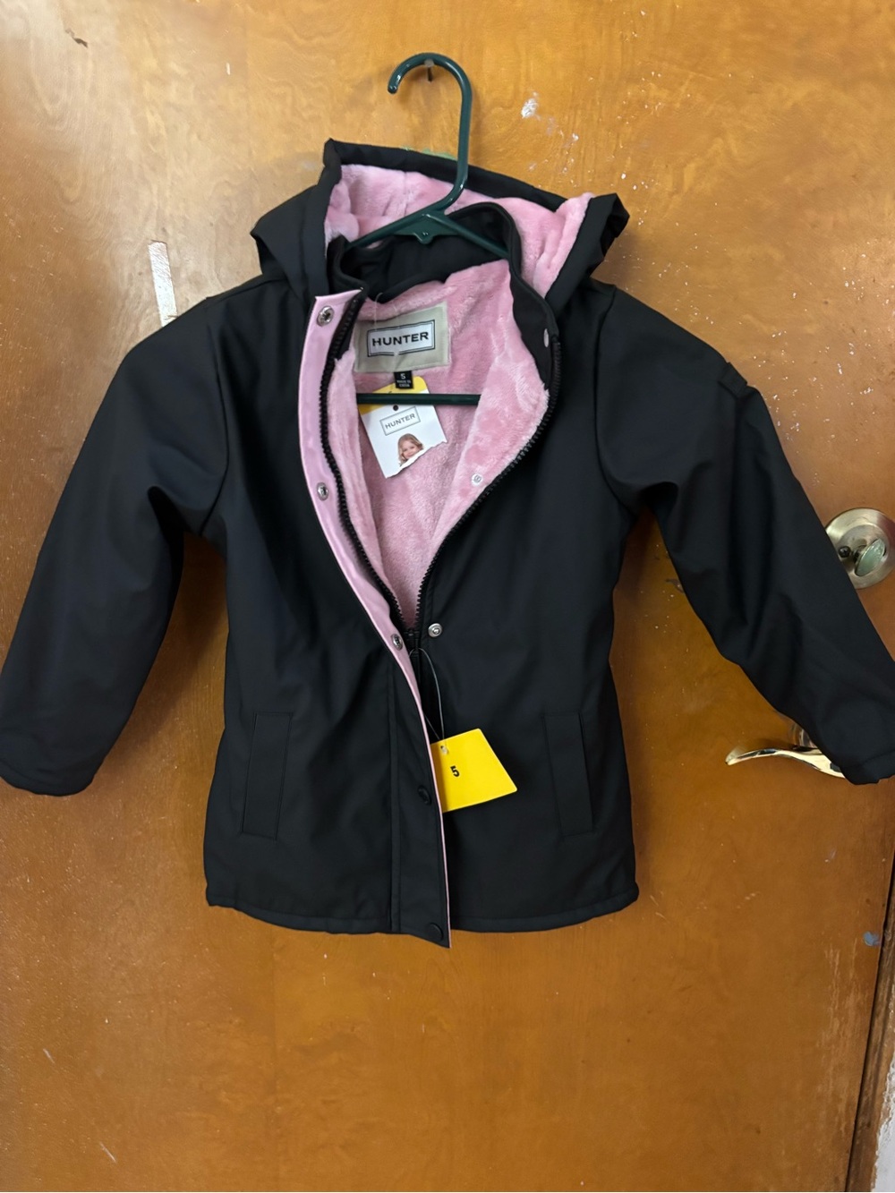 Hunter winter rain coat. Lined. Size 5